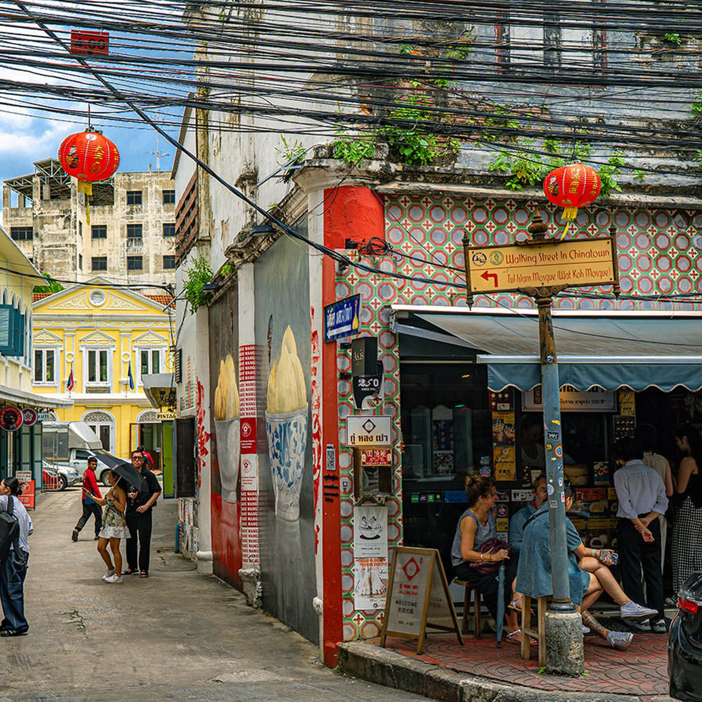Bangkok Chinatown walking street, vibrant local food stalls and TukMe Tuk Tuk tour experience
